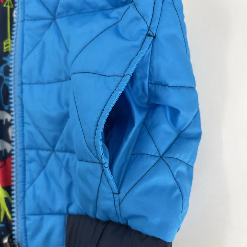 Patagonia Reversible Puffer Vest‎ 12-18 Months Blue Animals Style 60200